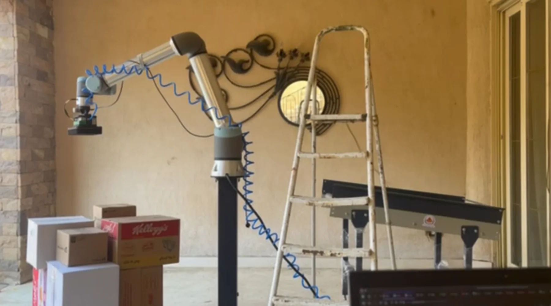 UR10e industrial robot being tested in the ko-br robotics workspace